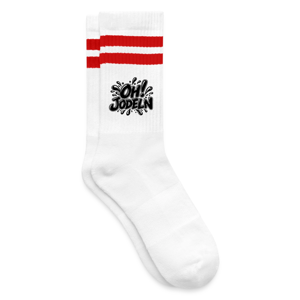OH! Jodeln Tennissocken - Weiß/Rot