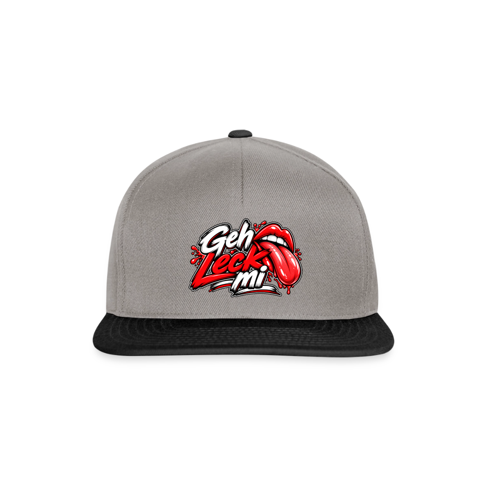 Geh Leck Snapback Cap - Graphit/Schwarz