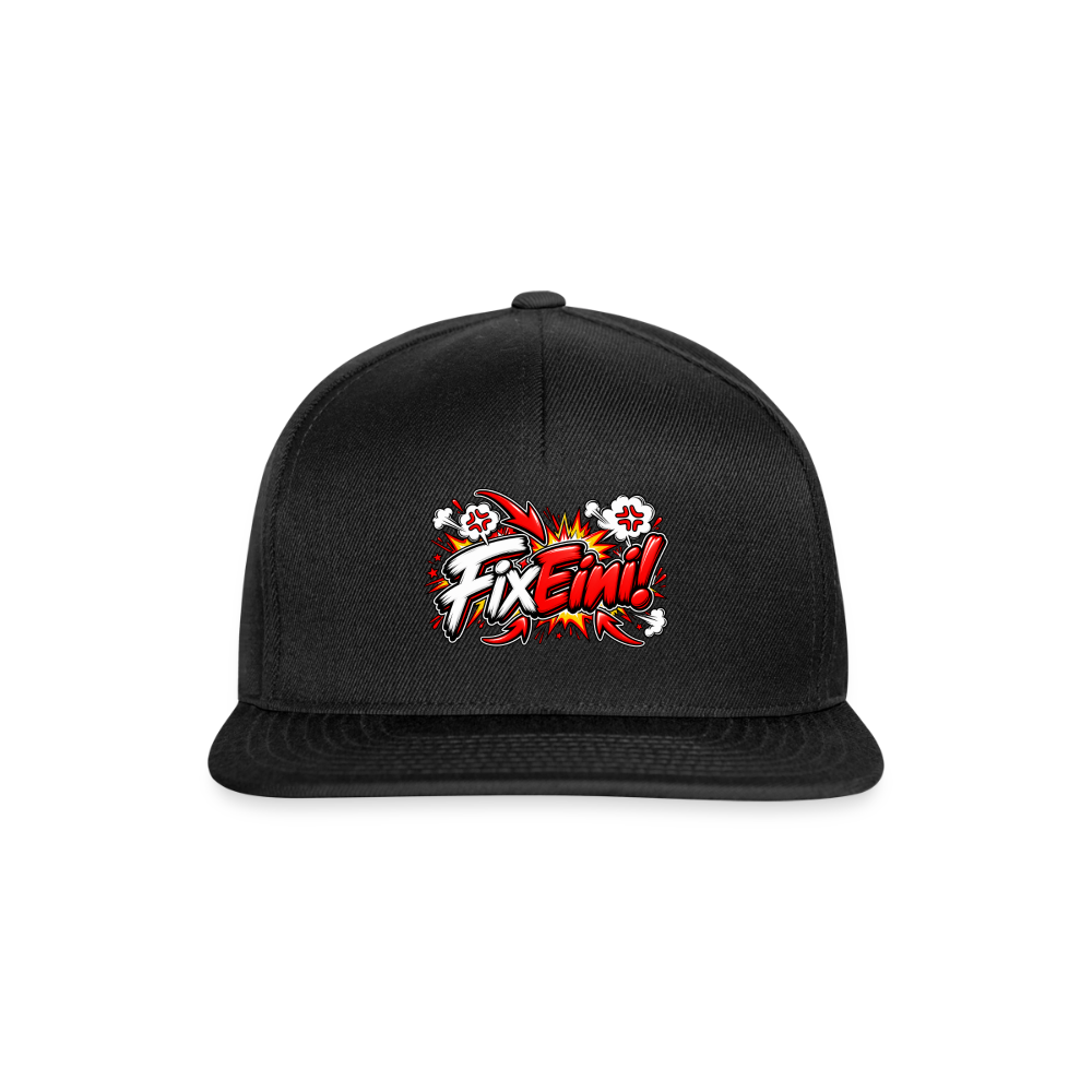 FixEini! Snapback Cap - Schwarz/Schwarz