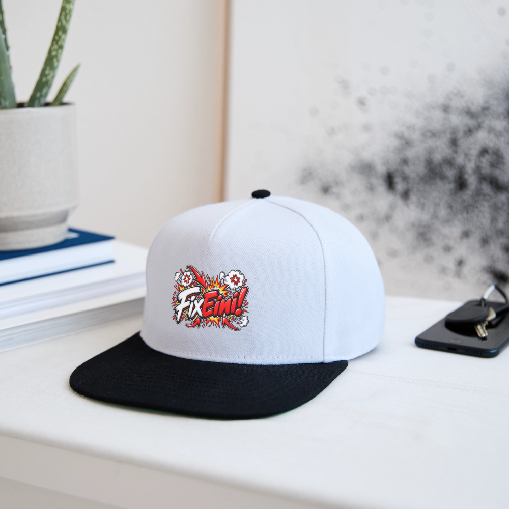 FixEini! Snapback Cap - Weiß/Schwarz