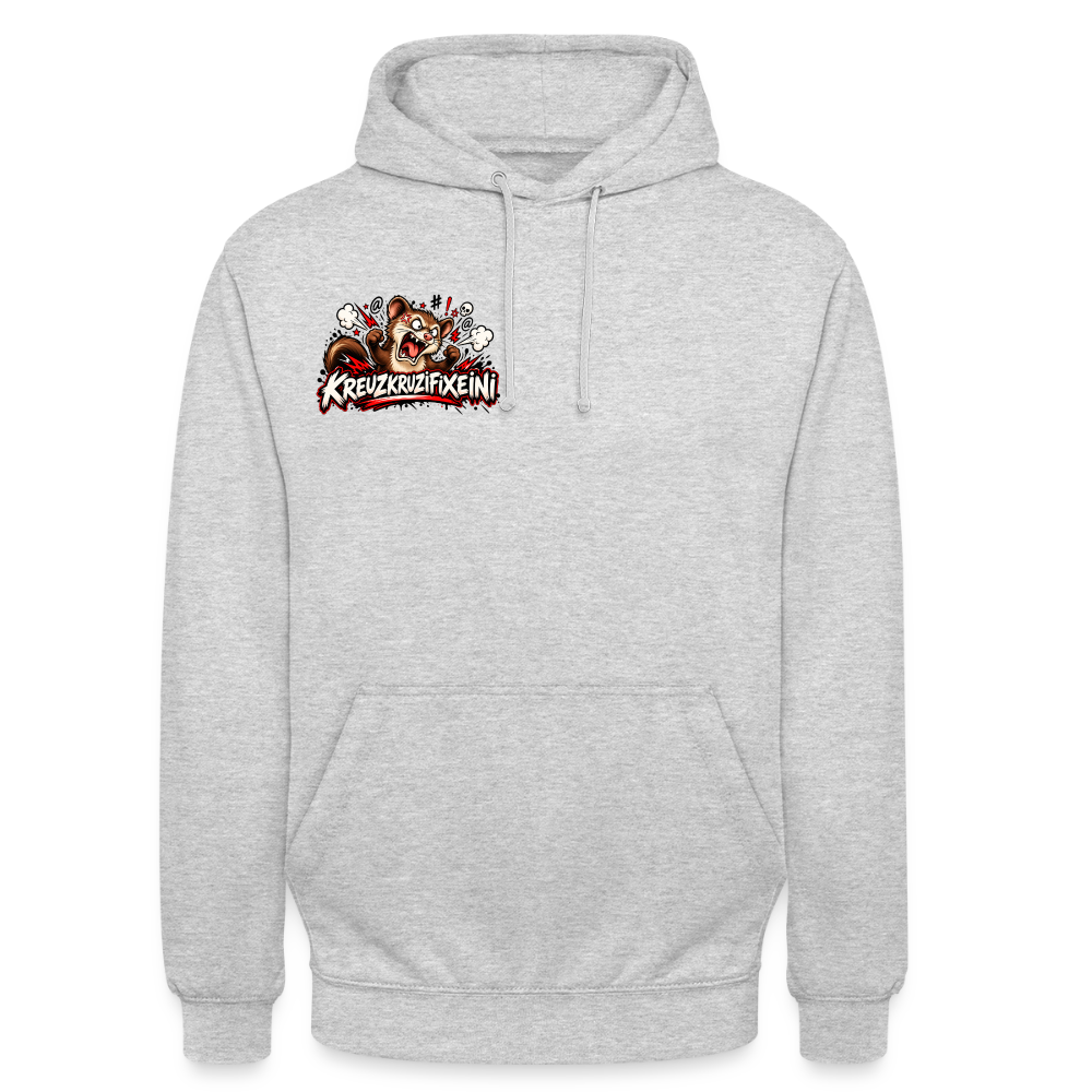 KRUZIFIX Hoodie - Hellgrau meliert