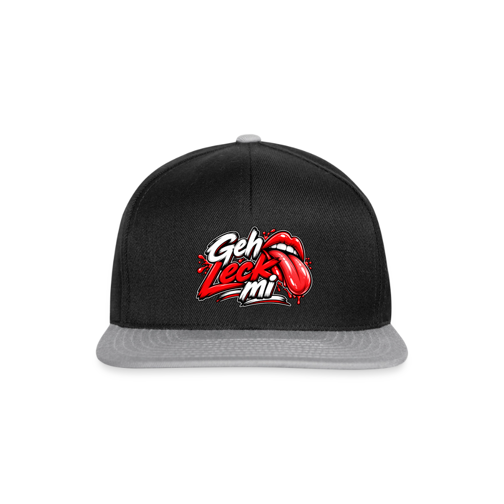 Geh Leck Snapback Cap - Schwarz/Grau