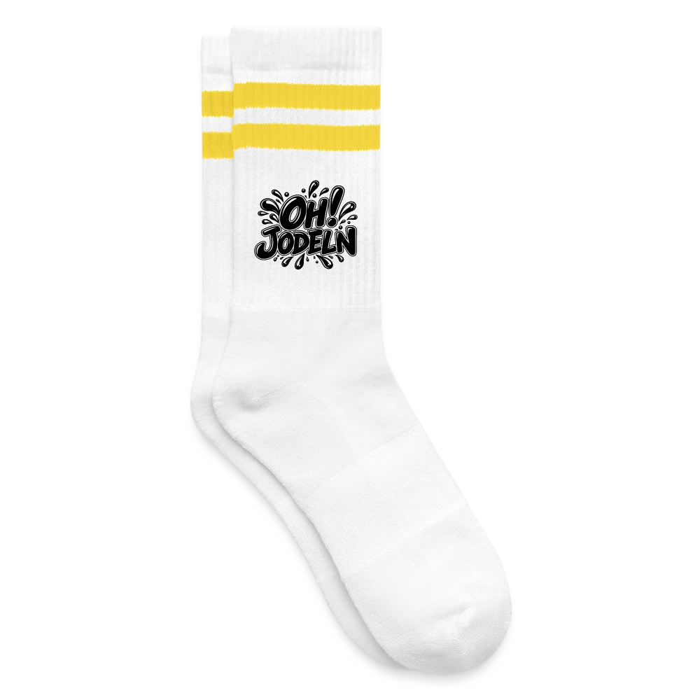 OH! Jodeln Tennissocken - Weiß/Gelb