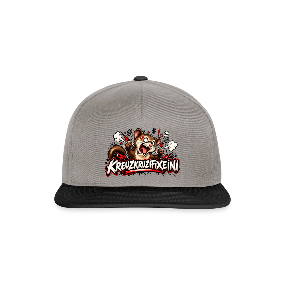 KRUZIFIX Snapback Cap - Graphit/Schwarz
