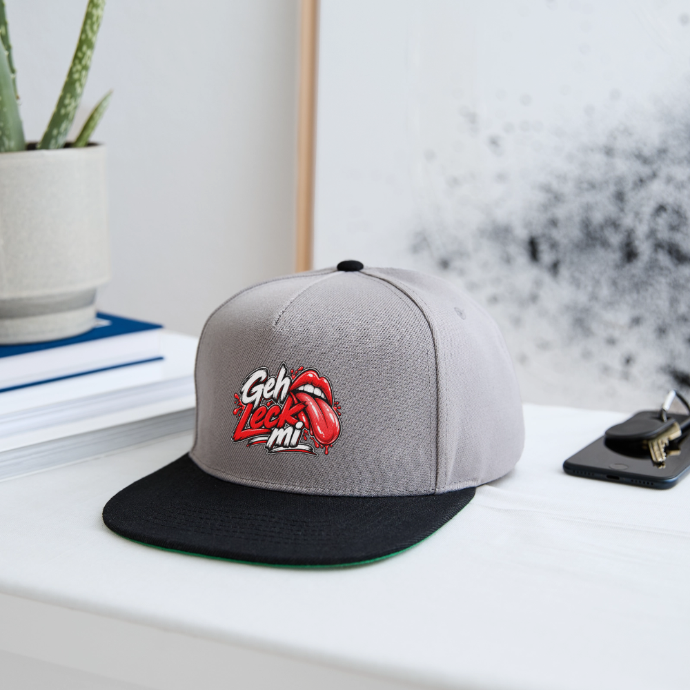 Geh Leck Snapback Cap - Graphit/Schwarz