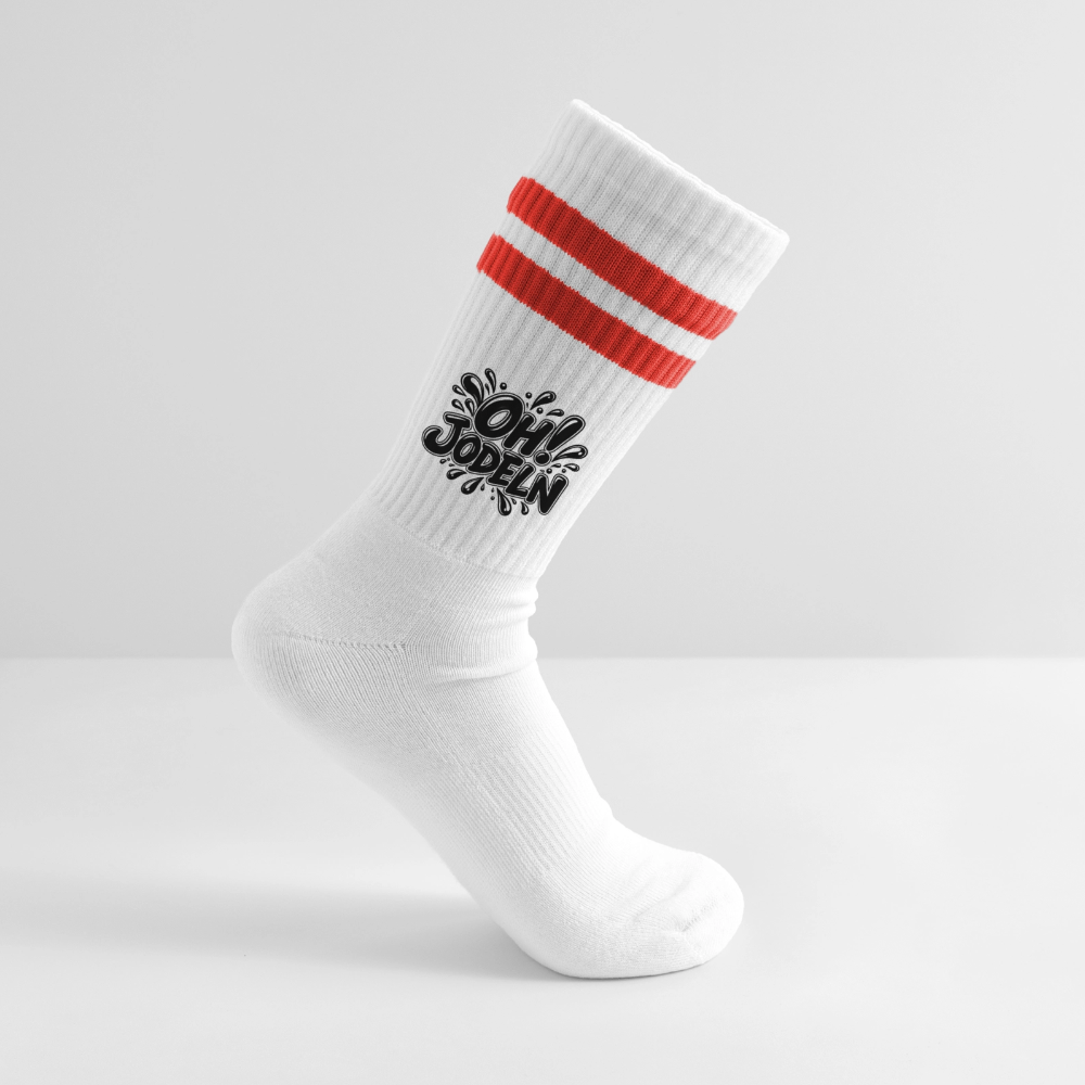 OH! Jodeln Tennissocken - Weiß/Rot