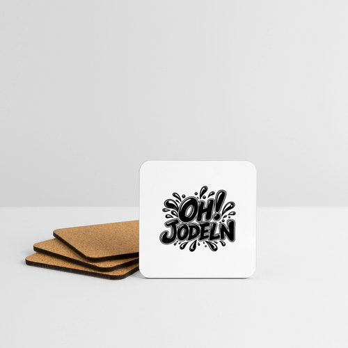OH! Jodeln Bierdeckel (4er-Set) - Weiß