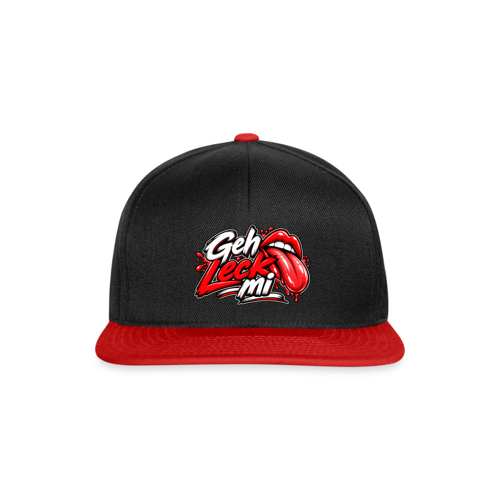 Geh Leck Snapback Cap - Schwarz/Rot