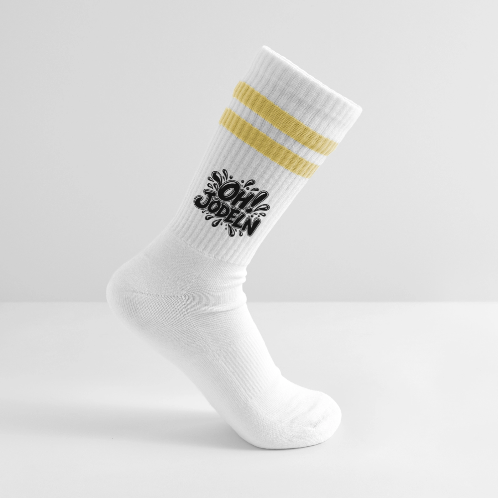 OH! Jodeln Tennissocken - Weiß/Gelb