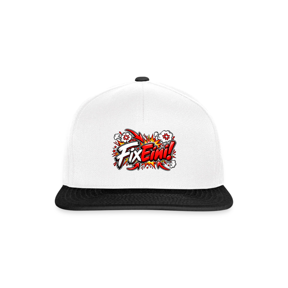 FixEini! Snapback Cap - Weiß/Schwarz