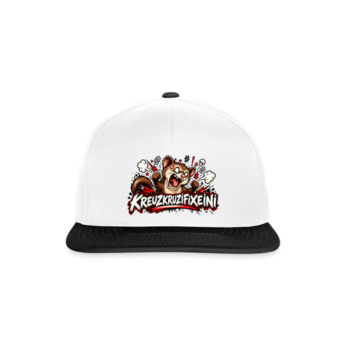 KRUZIFIX Snapback Cap - Weiß/Schwarz