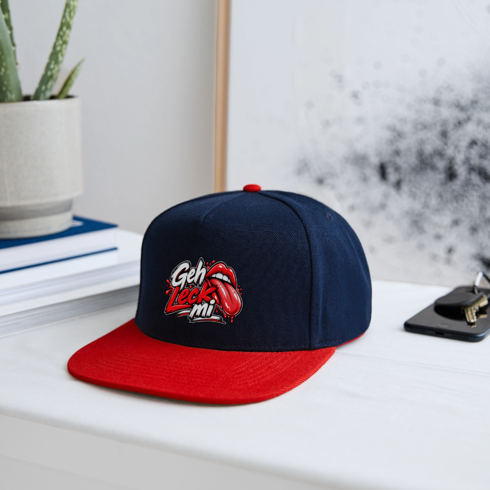 Geh Leck Snapback Cap - Navy/Rot