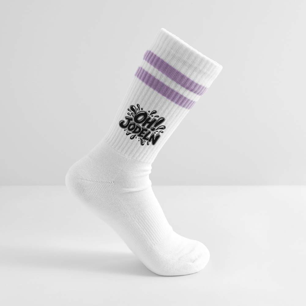 OH! Jodeln Tennissocken - Weiß/Flieder 