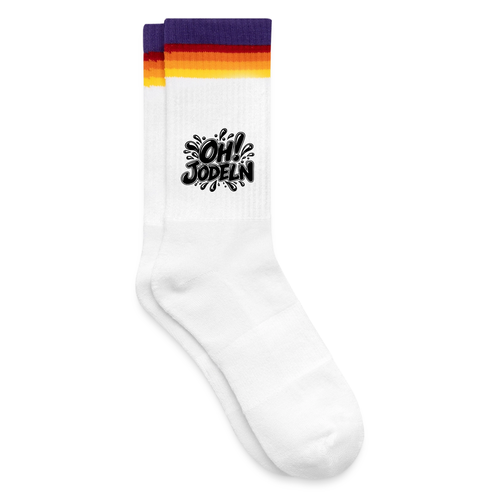 OH! Jodeln Tennissocken - weiß/regenbogen