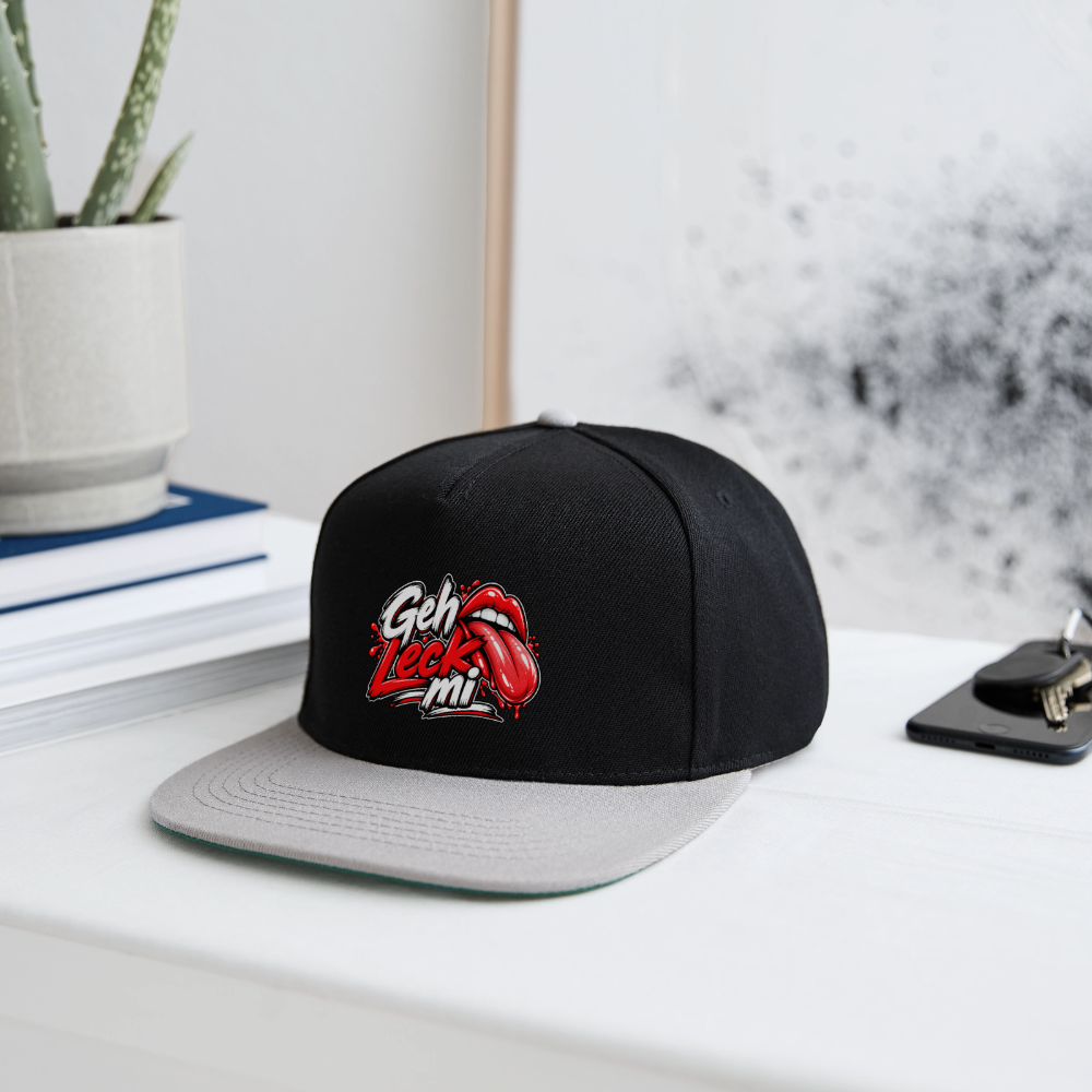 Geh Leck Snapback Cap - Schwarz/Grau