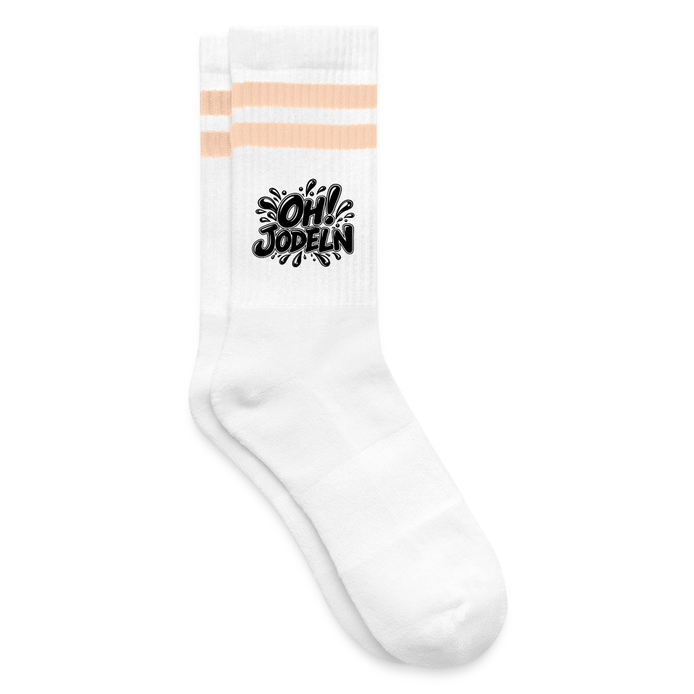 OH! Jodeln Tennissocken - Weiß/Pfirsich