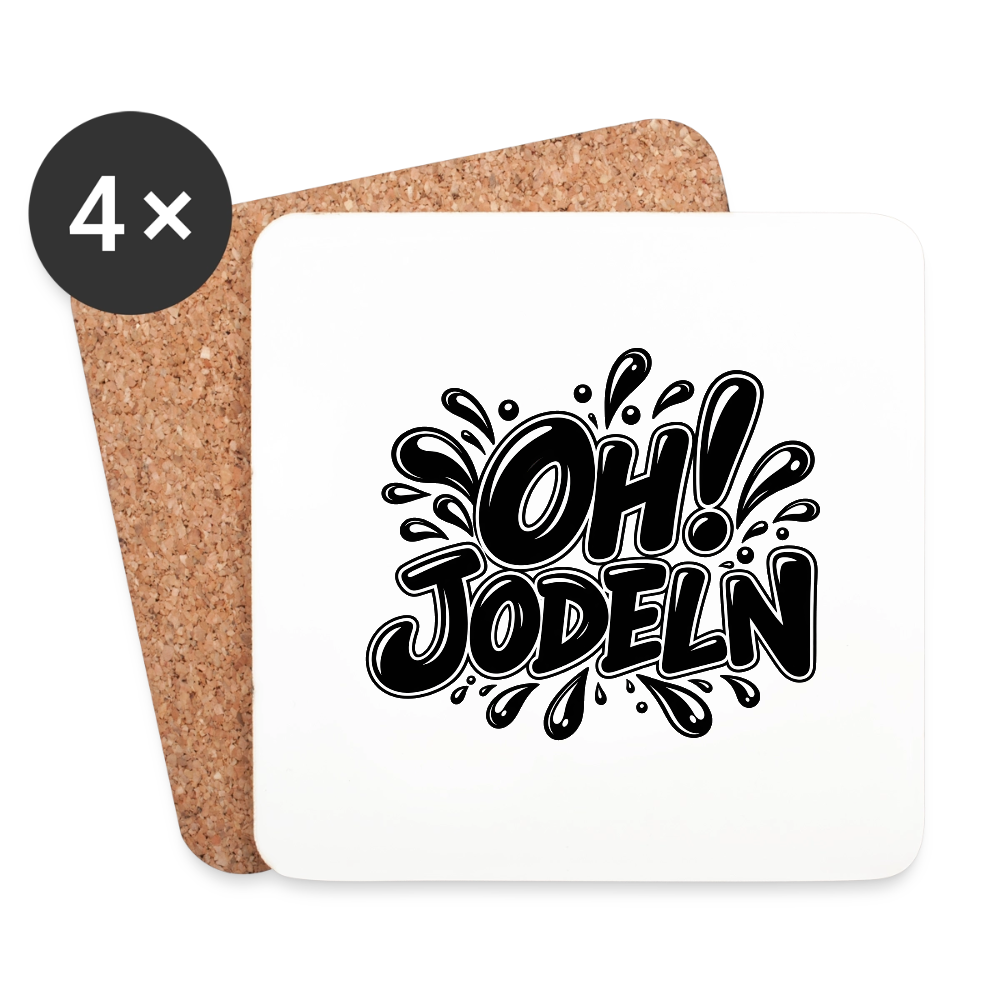 OH! Jodeln Bierdeckel (4er-Set) - Weiß