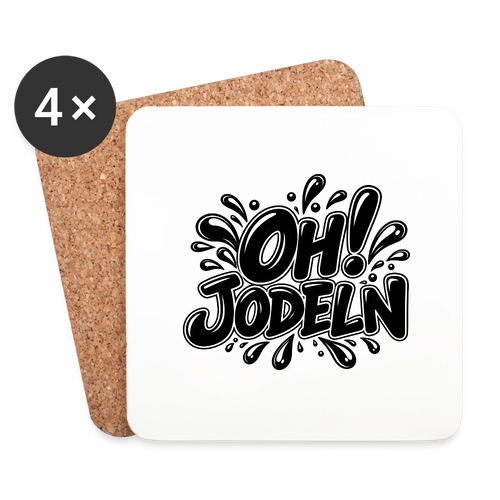 OH! Jodeln Bierdeckel (4er-Set) - Weiß