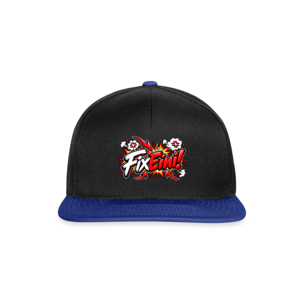 FixEini! Snapback Cap - Schwarz/Königsblau