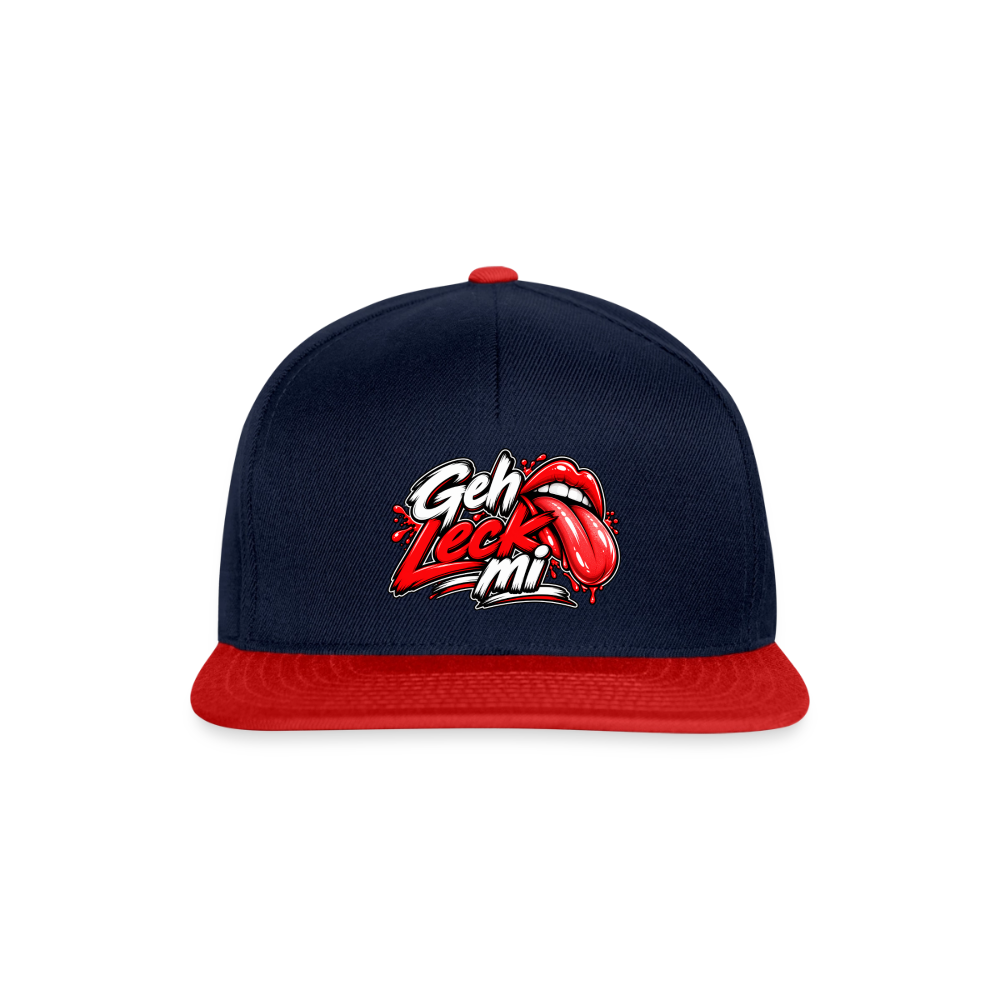 Geh Leck Snapback Cap - Navy/Rot