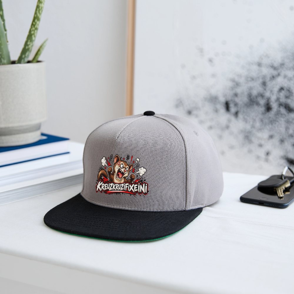 KRUZIFIX Snapback Cap - Graphit/Schwarz