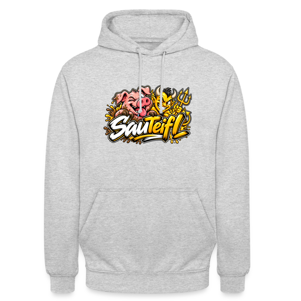 Sauteifl Hoodie - Hellgrau meliert