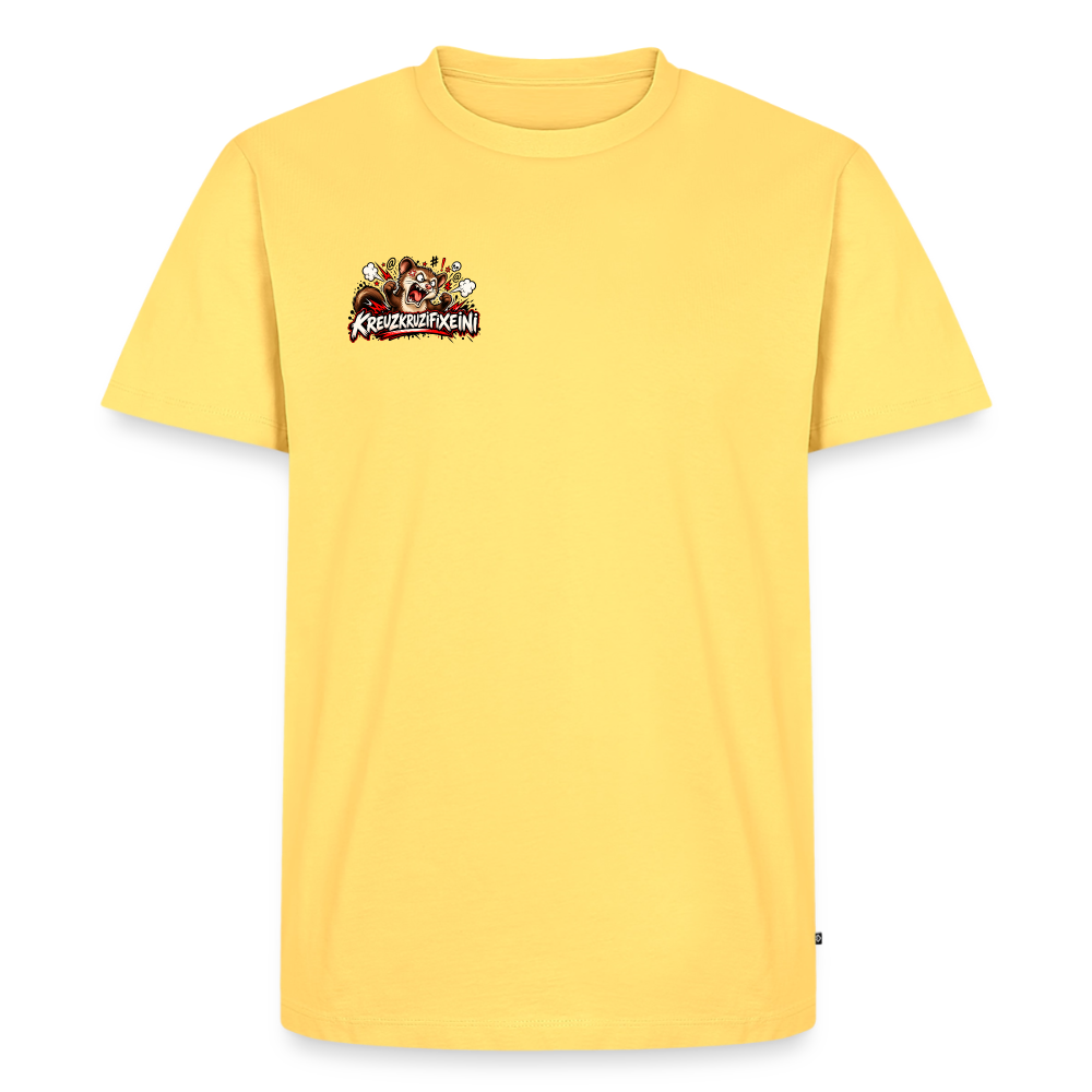 KRUZIFIX T-Shirt kleiner Druck - Pastellgelb